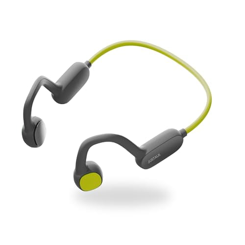 JusTalk Auriculares Bluetooth para Niños Auriculares Inalámbricos, Auriculares Abiertos para Niños, Micrófono Interno, IPX5 Resistente al Agua, 30 g Ligeros y Robustos, Conducción de Aire No In-Ear, P