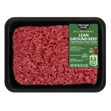 93% Lean/7% Fat, Lean Ground Beef Tray, 1 lb