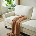 thumbnail image 5 of Holaki 75.6" Arm Upholstered Loveseat Sofa, Pets Friendly Leather Rolled 2-seater Couch with Removable Back Cushion for Small Spaces Living Room, Bedroom, Apartment, Beige, 5 of 10