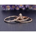 thumbnail image 3 of 3.05 Carat Moissanite Halo Diamond Trio Ring Set on Sale with 18k Gold Plating, 3 of 5