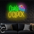 thumbnail image 3 of C-CRAFT Cake O'clock Neon Led Light Up 20 inch for Bakery Shop Open Wall Decor, 3 of 5