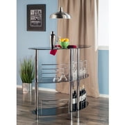 Winsome Wood Martini Entertainment Bar, Black & Chrome Finish