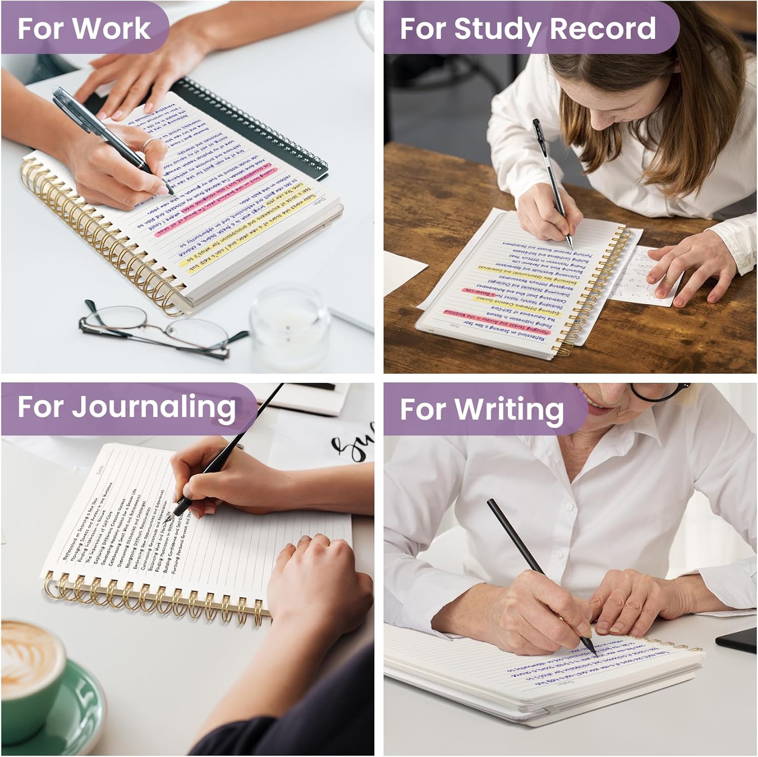 Ahot Notebook Journal for Work, 300 Pages Thick B5 (7.1"x10") College Ruled Journal for Women & Writing, Hardcover Notebook for Note Taking, Perfect for Office Home School, Distant Peak