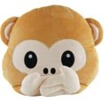 thumbnail image 1 of Emoji mono juguete de peluche almohada cojín mono cubierta boca regalo de cumpleaños de vacaciones para niños no decir, 1 of 2