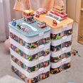thumbnail image 3 of maskred Innovative Building Plate Lids Multifunctional Children S Storage Box With Lid Robust And Portable lemon-yellow 1 with partition, 3 of 6