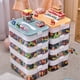 thumbnail image 3 of Bewildely Caja de almacenamiento para niños de gran capacidad con tapa para organización de juguetes multifuncional Almacenamiento y organización del hogar Limon amarillo 2 con partición, 3 of 6