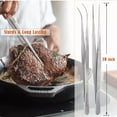 thumbnail image 3 of 2X Kitchen Tweezer 10?Straight Curved Bbq Grill Plating Long Food Tong Chef Tool, 3 of 5