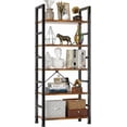 thumbnail image 3 of 5 Tier Bookshelf, Free Standing Wooden Bookcase with Open Storage Shelves with Metal Frame, Sturdy Shelf Organization Display Rack for Living Room, Bedroom, Home Office, 62.2" Tall, 3 of 7