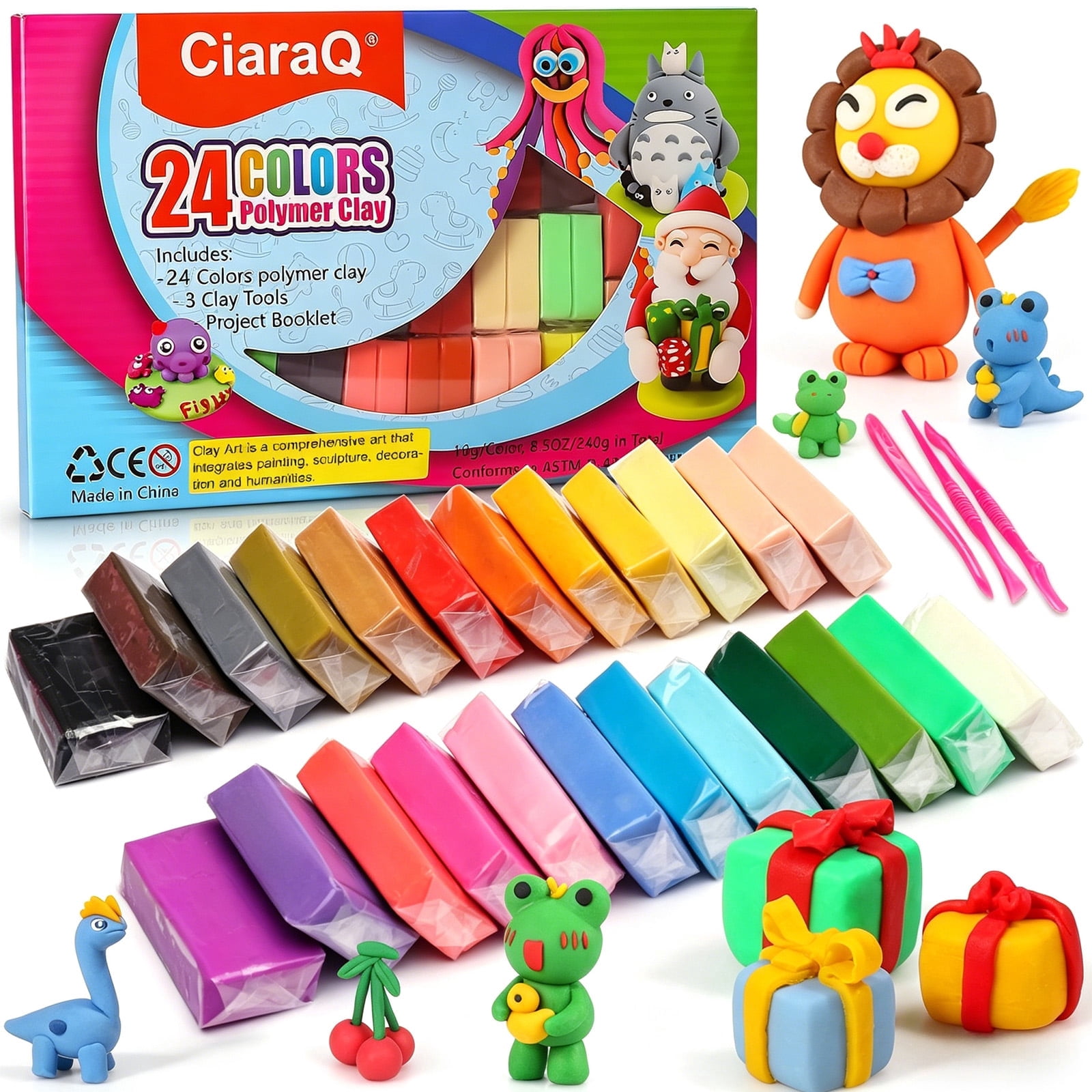 CiaraQ Polymer Clay 51 Colors, Modeling Clay with Tools, Oven