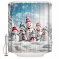 thumbnail image 2 of Christmas Snwoman Shower Curtain, Xmas Snowflake Blue Waterproof Washable Boho Funny Cute Shower Curtains Set for Bathroom Farmhouse Bathtubs Decor with Hook, 36"Wx72"L, 2 of 7