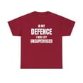 thumbnail image 2 of In my Defence I Was Left Unsupervised-Funny Shirt Unisex Heavy Cotton Tee, 2 of 7