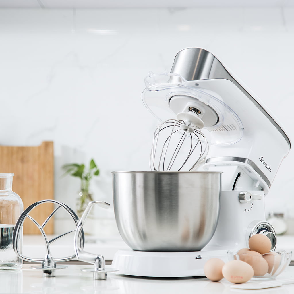 Stand Mixer Kitchen Stand Mixer 4L 600W 6 Speed Electric Kitchen Food  Mixers swith Dough Hooks,Flat Beaters,Wire Whip,Splash Guard for Baking for