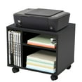 thumbnail image 1 of Armoire Mobile pour Imprimante à 2 Niveaux en Bois, Chariot Classeur pour Bureau à Domicile avec 3 Compartiments de Rangement et Roues Verrouillables, 1 of 7