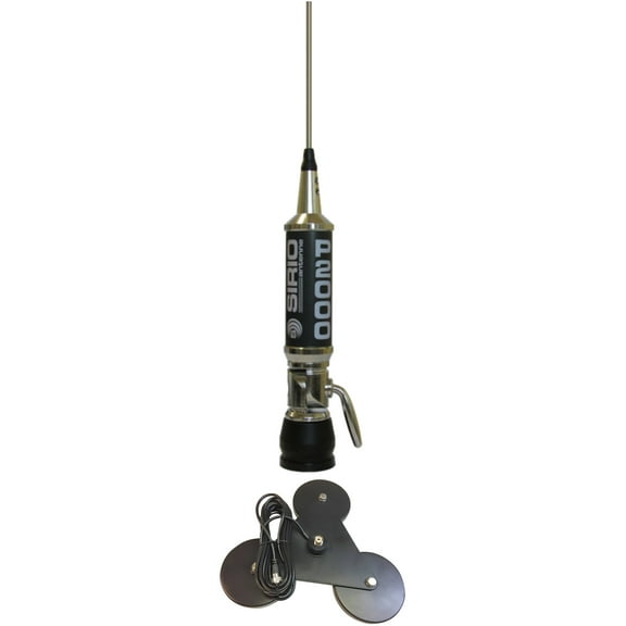 Combo Kit: Sirio Performer 2000 PL 10M CB Trucker Antenna with Heavy Duty Triplex Mag Mount with Coax