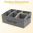 thumbnail image 5 of NUAHRHY  Countertop Snack Organizer 6-Compartment Fabric Snack Basket with Handles Foldable Pantry Bin for Coffee Bar & Office Breakroom Gray, 5 of 10