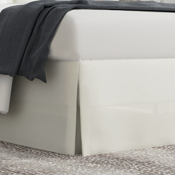BedMaker's Wrap-Around Hassle Free, Never Lift Your Mattress Tailored Bed Skirt, 14" Drop Length, Ivory, California King