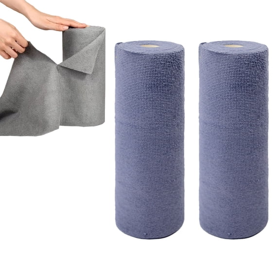 2Roll Disposable Cleaning Towels Cleaning Wipe Dish Cloths Reusable Towels,Handy Wipes Absorbent Cloth 20 Count/Roll (Blue)