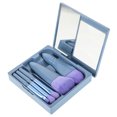 thumbnail image 1 of 1 juego de brochas de maquillaje de viaje con espejo incorporado, brochas de maquillaje portátiles para polvos y sombras de ojos para retoques en cualquier lugar, 1 of 7