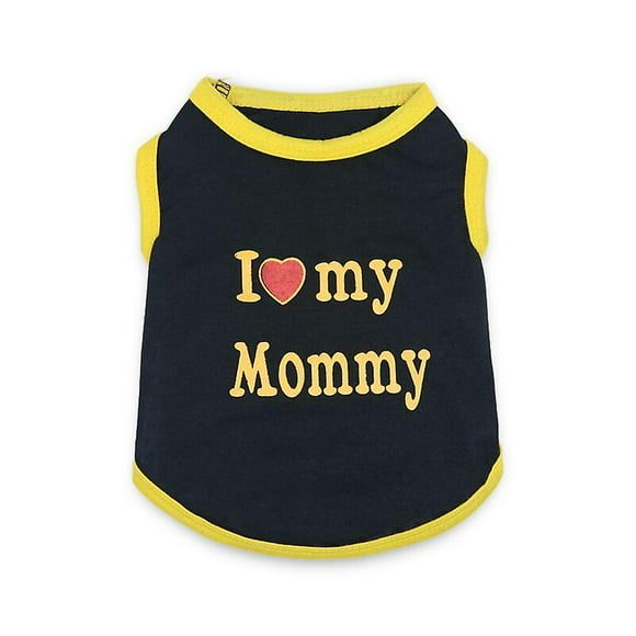 Pet Dog T-shirt I Love My Mom And Dad Tank Top Gift Clothes For Small Puppies Cats Kittens Chihuahua Poodle Teacup Terrier Rabbit Puppy (s, Yellow-m)