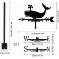 thumbnail image 2 of Weathervane Whale Ornament Wind Vane Weathercock Sperm Whale Wrought Metal Weather Vane for Garden Decor Farmhouse Decorative Outdoor Garden Wind Measuring Tool Weather Vane for Roof, 2 of 9