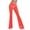 Red, variant on Fiaer Women's Yoga Flared Pants Mesh See Through Stretch Bell Bottoms Trousers Elastic High Waisted Solid Color Slacks White XL