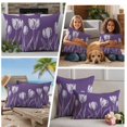thumbnail image 5 of Purple Flower Outdoor Waterproof Pillow Covers, Country Garden Floral Aesthetics Plant Decorative Square Throw Pillowcase Sofa Cushion Sham for Patio/Couch/Chair, 16"x16" 2 Pack, 5 of 8