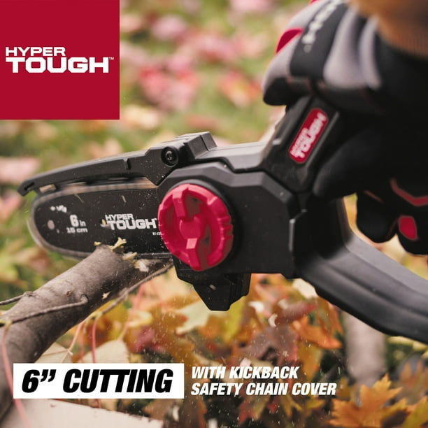 Hyper Tough 20-Volt 6-inch Mini Chainsaw with Battery and Charger
