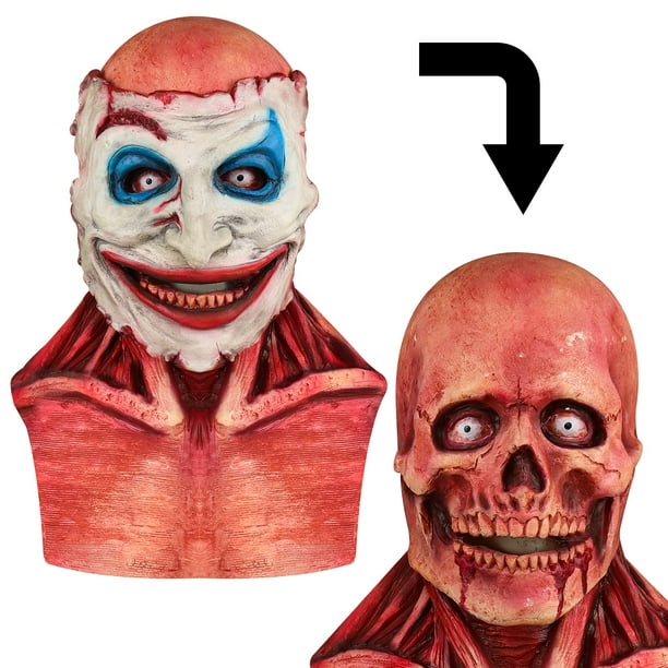 Bulex-Máscara de látex doble para Halloween, esqueleto, Joker o jinete fantasma, accesorios de Cosplay espeluznante Fivean unisex