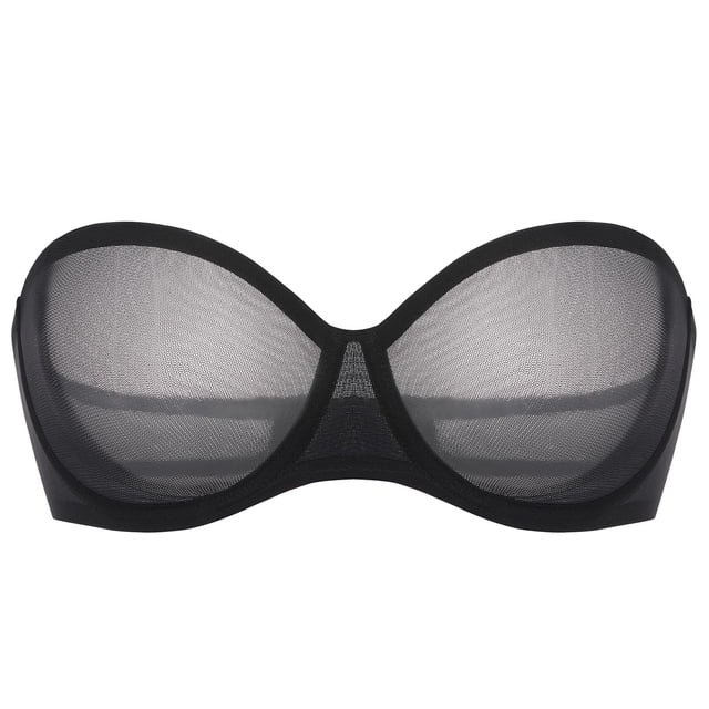 Sostén INLYRIC Transparente Sin Tirantes Malla Sin Relleno Talla Grande 34D