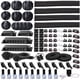 thumbnail image 1 of DRIVUU Kit organizador de gestión de cables de 311 piezas, 4 fundas para cables divididas, 53 clips para cables, 12 soportes para clips para cables, 22 bridas para cables, 20 bridas adhesivas para cab, 1 of 8