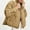 Khaki, variant on Autumn Winter Women's Solid Color Zip Up Jacket Casual Outerwear for Winter Clothes Women Winter Canvas Jacket Maternity Jacket Women Badge Coats Flare Coats for Women Womens Thicken down Jacket