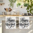 thumbnail image 4 of Happy New Years Kitchen Towels Set of 2, Winter Holiday Yellow Stars Ribbons Soft Microfiber Dish Towels, Absorbent Quick-Dry Washable Dishcloths for Kitchen Cleaning, Drying Dishes, 18x28 Inches, 4 of 9