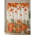 thumbnail image 4 of Fsddascl Autumn Pumpkin Shower Curtain Set - 72" x 78" Washable Bathtub Curtain with 12 Hooks, Thanksgiving Fall Maple Leaf Sunflower Waterproof Fabric Stall Shower Curtains for Bathroom/Bathtub, 4 of 6