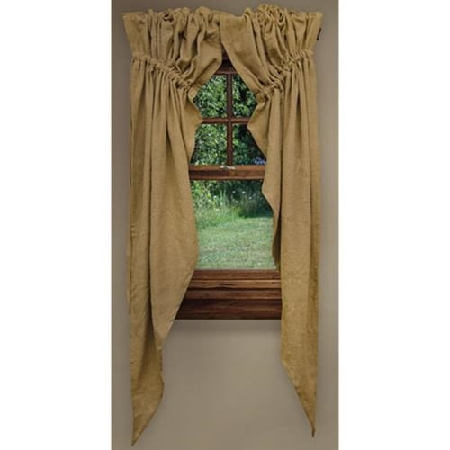 Burlap Prairie Curtains 2/Set