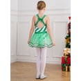 thumbnail image 5 of TiaoBug Kids Girls Candy Cane Striped Ballet Dance Leotard Figure Ice Skating Christmas Dress Green 16, 5 of 7