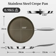 thumbnail image 2 of Innerwell 11inch Nonstick Crepe Pan Stainless Steel Ceramic Coating Flat Skillet Tawa Dosa Tortilla Pan Induction Compatible, 2 of 7