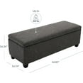 thumbnail image 2 of TYJDFN Storage Ottoman, 47 Inch Bench Bedroom Bench with Safety Close Hinge, Extra Long Ottoman with Storage for Living Room, Entryway, Hallway, Foot Rest, Support 300lbs -Rustic Gray/ Faux Leather, 2 of 15