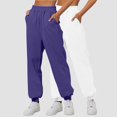 thumbnail image 2 of Mepaouo 2Pcs Womens Fleece Lined Sweatpants High Waisted Pull on Baggy Cinch Bottom Jogger Sizes S-3X, 2 of 4