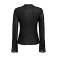 thumbnail image 6 of adviicd Women Mesh Tops Rhinestone Tops Long Bell Sleeve Blouses Glitter Shirts Sexy Clubwear Outfits Party Top Blouses (Black, S), 6 of 8
