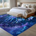 thumbnail image 4 of Summer Marine Life Large Area Rugs 8x10 ft Mystic Ocean Coral Watercolor Jellyfish Seahorse Washable Rug Non Slip Indoor Carpet Absorbent Floor Mat for Living Room Bedroom Dining Room, 4 of 9