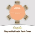 thumbnail image 5 of Exquisite 84" Round Tablecloth Cover - Peach Disposable Plastic Tablecloth - Heavy Duty Premium Plastic Disposable Table Cloth Round, 1ct, 5 of 6