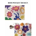 thumbnail image 6 of Retro Bohemia Floral Living Room Curtains 2 Panel, Blue Purple Flowers Boho Style Beige Cafe Window Treatment, Extra Long Farmhouse Bedroom Bathroom Kitchen Curtains Drapes 104"x72", 6 of 6