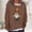#038-Brown, variant on Craaazy Halloween Shirts For Women Fake Two Piece Casual Crew Neck Long Sleeve pullover Halloween Print Tops Gifts