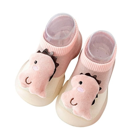 

nsendm Male Shoes Girls Glitter Shoes Toddler Shoes Cute Dinosaur Puppy Pattern Children Mesh Breathable Floor Slip on Shoes Boys Pink 5.5