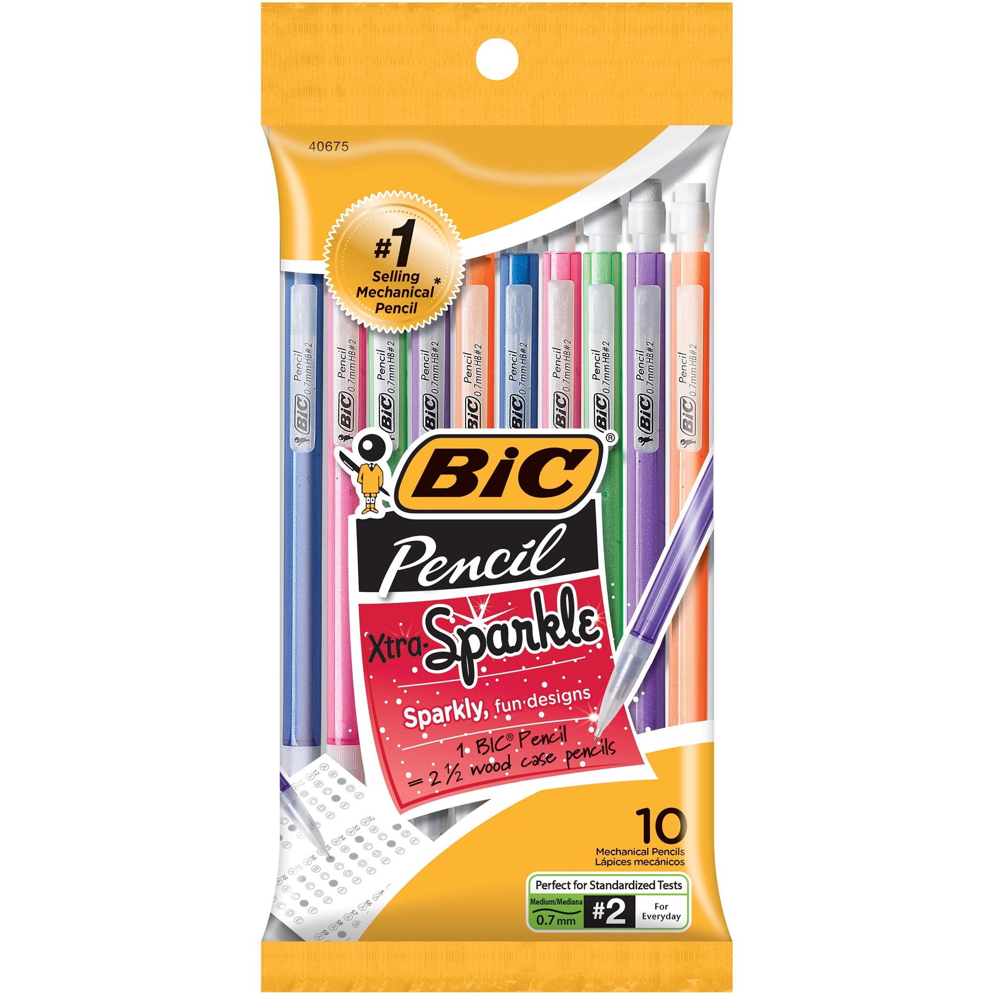 LOT OF 4 BIC Xtra-Sparkle Mechanical Pencil 0.7mm Assorted Colors 24 Count 