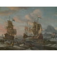 thumbnail image 3 of Abraham Storck 14x12 Black Modern Framed Museum Art Print Titled - The Dutch Whaling Fleet (1690-1700), 3 of 5