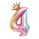 thumbnail image 2 of Globo digital con número y corona de color degradado de 32" con autosellante para aniversario 4, 2 of 7