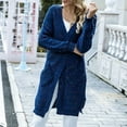 thumbnail image 2 of CEHVOM Cardigan Long Ample à Manches Longues pour Femmes Couleur Unie Liquidation, 2 of 7