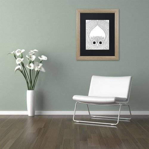 Trademark Fine Art "Night Owls 6" Canvas Art by Hello Angel, Black Matte, Birch Frame