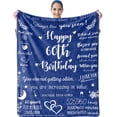 thumbnail image 1 of LHSHID 40th Birthday Gifts for Men Blankets Happy 40th Birthday Blanket Throw Blankets Best Gifts for 40th Birthday Decorations 40 Years Birthday Gift for Husband Friends Navy 50x60in, 1 of 6
